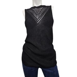 NWT WHBM Black Knit Mesh Sleeveless Top Size M